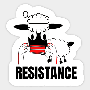 Sheep resistance with a red mask Sticker